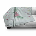 thumbnail image 3 of Gator Soft Flannel Fleece Throw Blanket, Cartoon Female Crocodile with Polka Dotted Dress and Love Typography Hearts, Cozy Plush for Indoor and Outdoor Use, 50" x 70", Multicolor, by Ambesonne, 3 of 6