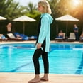 thumbnail image 5 of Maillot de Bain 2 Pcs Fille Maillot de Bain UPF 50+ Maillot Dermoprotecteur à Manches Longues Robe de Bain une Pièce et Pantalon de Bain Maillot de Plage, 5 of 5