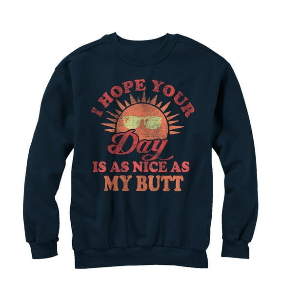 Women's CHIN UP I Hope Your Day is as Nice Sweatshirt Navy Blue X Large