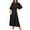 Black, variant on Luniro Boho Maxi Dresses for Women Floral Flowy Loose Fit 3/4 Sleeve Fall Summer Wedding Guest Dress