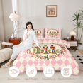 thumbnail image 3 of Erosebridal Christmas Nutcracker King Size Comforter Sets 3pcs,Happy Xmas Comforters King Size,Light Pink,Reversible,1 Comforter and 2 Pillowcases, 3 of 6