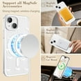 thumbnail image 2 of Magnetic Case for iPhone 15, Compatible with MagSafe, Clear Cute Ribbon Bowknot Pattern Aesthetic Bow Phone Case Stylish Slim Anti-Yellowing Durable PC Protective Cover for Women Girls- White, 2 of 18