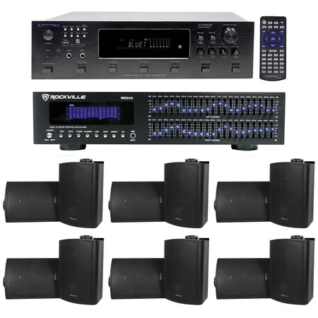 Technical Pro 6000w 6-Zone Home Theater Bluetooth Receiver +12) 5.25 Speakers+EQ