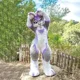 thumbnail image 2 of Disfraz de perro husky peludo de pelo largo, zorro morado, disfraz de lobo para adultos, disfraz para eventos publicitarios, disfraces de fiesta, espectáculos de anime, 2 of 5