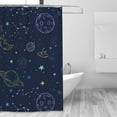 thumbnail image 3 of DouZhe Outer Space Planet Stars Pattern Shower Curtain, Waterproof Bath Curtains for Bathroom Decorations, 72 x 72 inches, 3 of 7