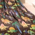 thumbnail image 3 of Brown Dinosaurs Flowers Trees Pattern Blanket,Comfortable Soft Lamb Wool Throw Blanket,All Season,Warm Lightweight Blankets for Sofa Bed Couch Living Room Chair,30"x40", 3 of 4