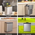 thumbnail image 4 of EKO Contenedor de compost de cocina, 7 L / 1,85 gal de acero inoxidable con cubo interior extraíble y compartimento desodorante, contenedor de compost de encimera 2 en 1 con tapa, carrito para residuo, 4 of 5