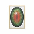 thumbnail image 1 of Reptile Wall Art with Frame, Creepy Exotic Cat Eye Illustration Scary Egyptian Pharaoh Iris Mystic Vision, Printed Fabric Poster for Bathroom Living Room, 23" x 35", Black Green Red, by Ambesonne, 1 of 2