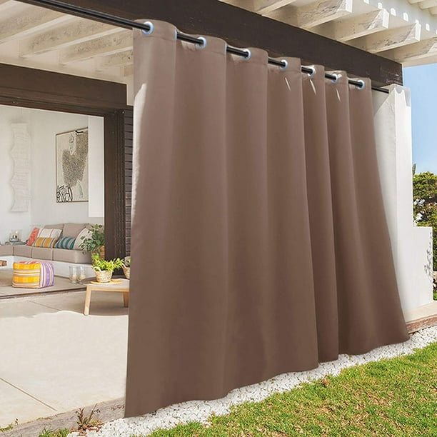 Outdoor Curtains For Patio Waterproof Extra Long 120 Inches Blackout D Exterior Activity Area Pool Hut Garage Lawn Deck W 100 In X L 1 Pc Mocha Com Outdoor Curtains For Patio Waterproof, Outdoor Curtains 120 Inches Long
