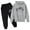 Dark Gray, variant on Children's Casual Letter Printed Long Sleeve Hoodie and Jogger Sweatpants, 2 PC Unisex Tracksuit Set, Active Outfit