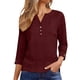 thumbnail image 1 of Tops de Manga Larga de las Mujeres Casual con Detalle de Botón, Blusa con Cuello en V para Otoño Invierno Primavera Diaria, 1 of 9