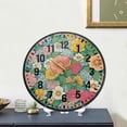 thumbnail image 4 of Yayeee Wall Clock Battery Operated 11.9" Silent Quartz Non-Ticking for Living Room Decor, Floral Pattern, 4 of 8