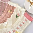 thumbnail image 4 of Zhengup Women's 5 Pairs Flower Coquette Lace Frilly Socks Cottagecore Cable Knitted Socks Aesthetic Harajuku Ankle Socks, 4 of 7