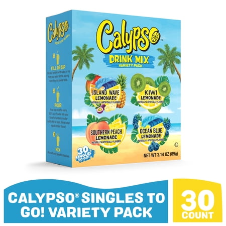Calypso Lemonade Singles to Go Powdered Drink Mix Variety Pack, 30 Count Packets