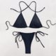 thumbnail image 2 of Gibobby Traje de Baño Sexy Bikini Verano damas sexy dos piezas traje de baño triángulo cordón bikini playa traje de baño(Negro,G), 2 of 5