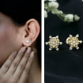 thumbnail image 3 of Rosec Jewels Lab Grown Diamond Snowflake Stud Earrings for Women (Ef-VS Quality), Screw Back - Ready to Gift for Christmas, 14K Yellow Gold, 3 of 9