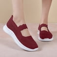 thumbnail image 2 of longantii Women's Mary Jane Walking Shoes – Breathable Mesh Knit Loafers with Arch Support, Anti-Slip Orthopedic Diabetic Sneakers for Comfort Red, 2 of 6
