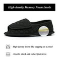 thumbnail image 5 of Open Toe Plaid Slippers for Women Memory Foam Adjustable Hook & Loop Closure Wide House Shoes, Black 10, 5 of 6