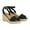 Black, variant on Womens Rebekah Peep Toe Wide Wedge Sandals