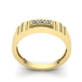thumbnail image 3 of 0.5ct Round Cut Diamond Mens Three-stone Anniversary Wedding Band Solid 10K Rose, White or Yellow Gold GH I1-I2, 3 of 3