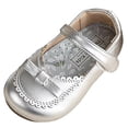thumbnail image 1 of Ballerines pour Filles avec Nœud, Chaussures Mary Jane à Bout Rond Doux, Sangle Réglable, Similicuir, Chaussures Décontractées pour École Ou Fête, Beige, 1 of 9