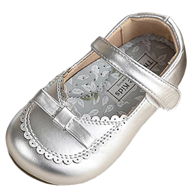 Ballerines pour Filles avec Nœud, Chaussures Mary Jane à Bout Rond Doux, Sangle Réglable, Similicuir, Chaussures Décontractées pour École Ou Fête, Beige