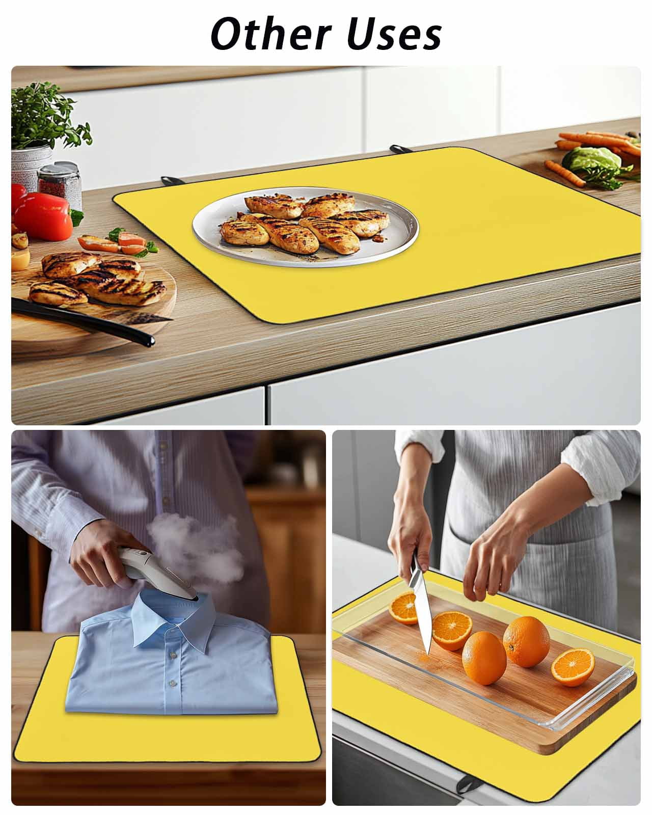 Stove Top Covers for Electric Stove, Yellow Glass Stovetop Cover Protector, Pure Yellow Induction Cooktop Protector Oven Mat for Kitchen Countertop 28.5"x20.5"
