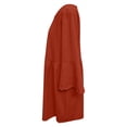 thumbnail image 4 of CHOK Cyber&Monday Deals Robes pour Femmes 2023 Manches Évasées Tunique Fluide Smockée en Coton Lin Robes Manches 3/4 Col Rond Solide Été Mini Robe Formelle Café TTTTG Liquidation un, 4 of 5