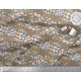 thumbnail image 3 of Soimoi Poly Georgette Fabric Wreath,Leaves & Denmark Rose Floral Print Fabric by Yard 52 Inch Wide, 3 of 3