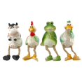 thumbnail image 3 of Rooster, Cow, Duck or Frog Garden Friend Figurine with Dangle Legs 4 Piece Set, 3 of 8