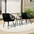 thumbnail image 2 of 3 Piece Outdoor Furniture Patio Bistro Set Balcony Furniture Durable String Conversation Sets Outdoor Patio Chairs Set for Porch Poolside Garden, 2 of 8