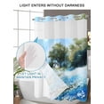 thumbnail image 6 of No Hook Shower Curtain with Snap-in Liner, Blue Green Spring Waterproof Fabric Bathroom Curtains, Watercolor Flower Trees Nature Landscape Bath Curtains & Mesh Top Window Standard 72"x72", 6 of 9