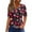 Black, variant on Women's Casual V-Neck Short Sleeve T-Shirt with Heart Print and Decorative Buttons, Valentine's Day Fashion Tee for Daily Wear,Black,3XL