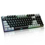 E-YOOSO Z-19 Mechanical Gaming Keyboard with Number Pad, True RGB Backlit, Hot Swappable Blue Switches, Pro Software Supported, Wired Compact 94 Keys for PC/Computer/Laptop, Black Grey