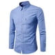 thumbnail image 3 of Blusa y camisa de manga larga con cuello vuelto para hombre, blusa informal lisa de manga larga con botones y bolsillo, camisa de solapa tejida para hombre, 3 of 4