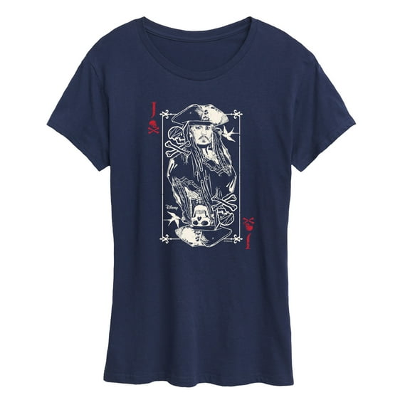 Disney - Pirates Of The Caribbean - Jack Sparrow Playing Card - Women's Short Sleeve Graphic T-Shirt