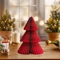 thumbnail image 1 of Christmas Navidad Estatua Papel Decoración 3D Adorno Centro de Mesa con Estilo Único Adecuado para Regalo Bar Ventana Cocina Celebración Rojo 20 cm, 1 of 8