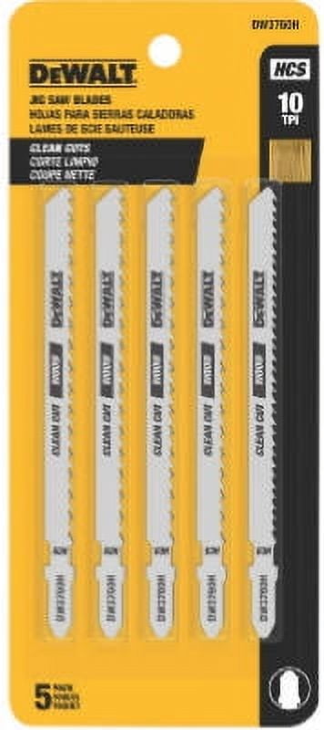 Dewalt DW3760-5 Bi-Metal Jig Saw Blade, 4in L, 10 TPI