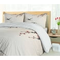 thumbnail image 5 of Ambesonne Japanese Duvet Cover Sets, Cherry Trees in Spring, 2-Queen, Red Grey Ecru, 5 of 7