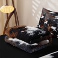 thumbnail image 5 of Manfei Rustic Cow Print Zipper Full Size Comforter Sets with Fitted Sheet and 2 Pillowcases,Abstract Animal Spot Zipper Bedding Set,Black Brown,Reversible, 5 of 7