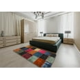 thumbnail image 4 of Ahgly Company Indoor Square Contemporary Brown Patchwork Area Rugs, 5' Square, 4 of 6