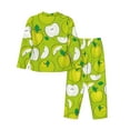 thumbnail image 2 of Uemuo Green Apple Pattern Womens Pajama Sets,PJ Set for Women,Pajamas for Women Logo,Long Sleeve Pajama Set for Women,Soft Long Sleeve Top With Pants-X-Large, 2 of 9