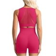 thumbnail image 4 of PNTUTB Women's Casual Sports Set,Breathable Comfortable Solid-Color Two-Piece Set with Front-Zip Sports Bra and High-Waisted High Elasticity Shorts, 4 of 5