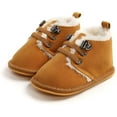 thumbnail image 4 of Infant Baby Girls Boys Booties Winter Newborn Warm Fur Lining Non-slip Soft Rubber Sole Newborn First Toddler Boots., 4 of 6