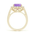 thumbnail image 2 of ANGARA Natural Cushion 3.1 ct Amethyst Cocktail Ring with Diamond Halo in 14K Yellow Gold for Women (Size-9mm) | February Birthstone, Anniversary, Jewelry Gift for Women | Natural Amethyst Ring, 2 of 7