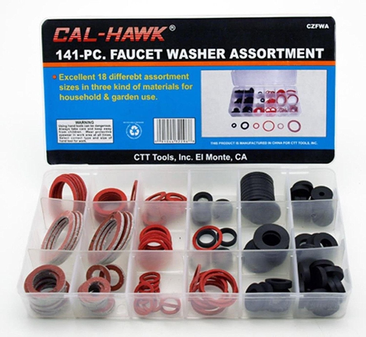 Cal Hawk Czfwa 141 Pc Faucet Washer Assortment Kit 18 Different