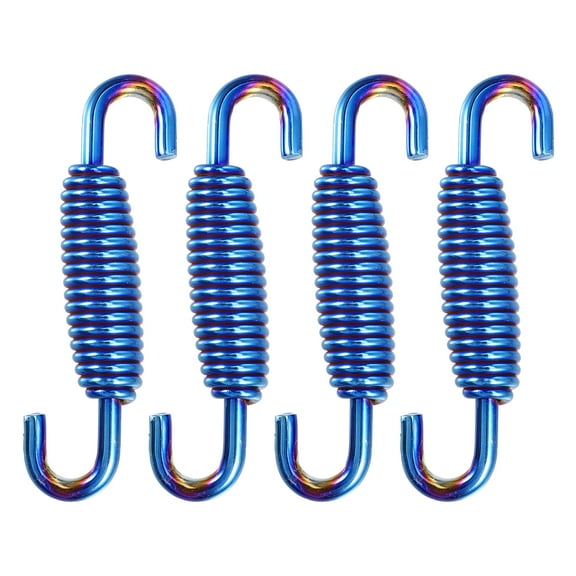 Unique Bargains 4 Pcs 55mm 2.17" Motorcycle Muffler Exhaust Pipe Spring Universal Stainless Steel Blue