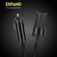 thumbnail image 2 of Car Cigarette Lighter Extension Cord 10ft - Black 24v / 12v Extension Cord with Cigarette Lighter Plug - Male to Female Cigarette Lighter Extender Cable for Tire Inflators, Vacuum, Refrigerator, 2 of 8