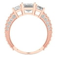 thumbnail image 4 of 3.61 ct Emerald Cut Simulated Diamond 3 Stone 14K Rose Gold Womens Engagement Ring, 4 of 5