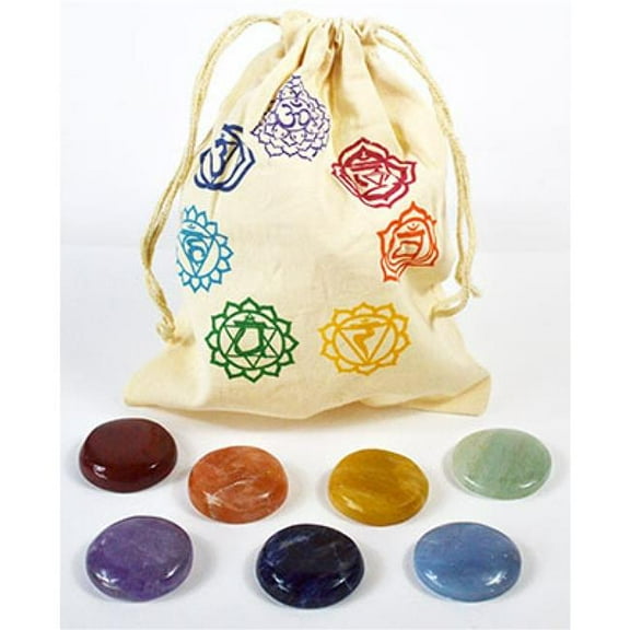 AzureGreen GK3026 Chakra Stones with Bag - Set of 7